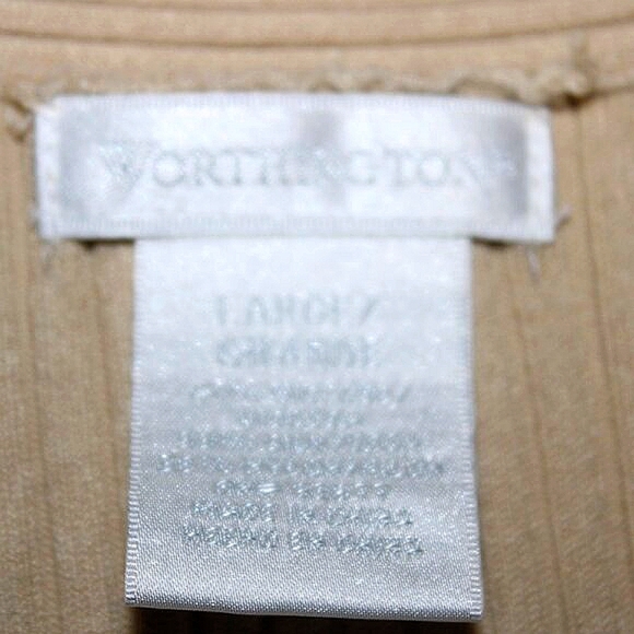 Worthington Ribbed Silk Blend Wrap Top L - Picture 5 of 5
